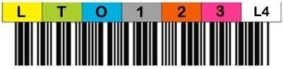 LTO tape barcode. Sourced from ltonlinestore.com